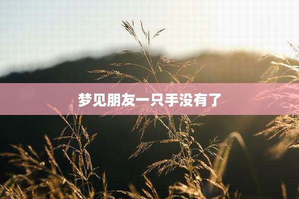 梦见朋友一只手没有了