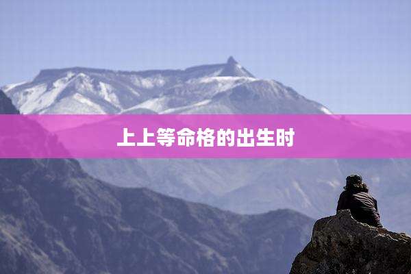 上上等命格的出生时