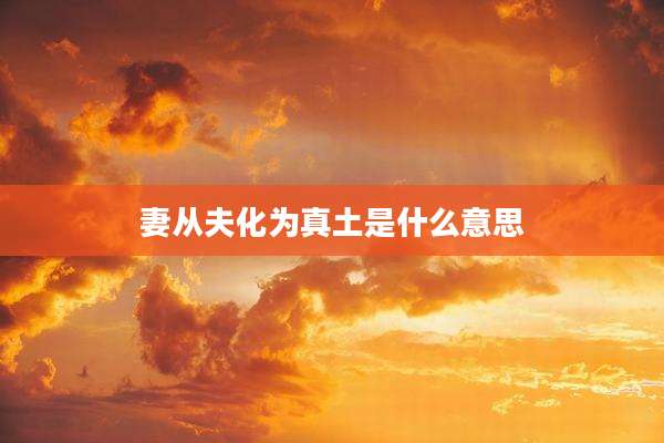 妻从夫化为真土是什么意思