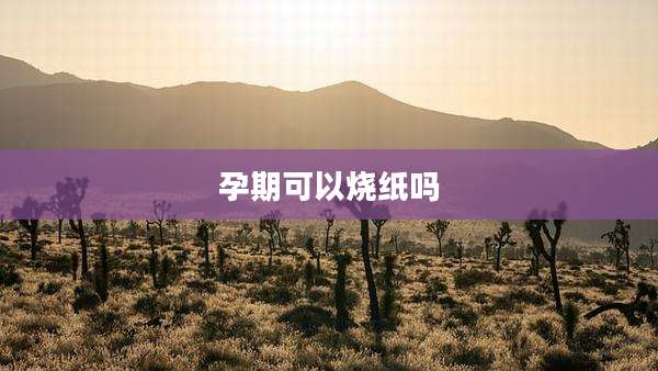 孕期可以烧纸吗