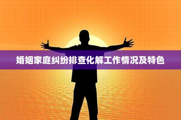 婚姻家庭纠纷排查化解工作情况及特色