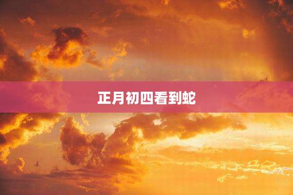 正月初四看到蛇