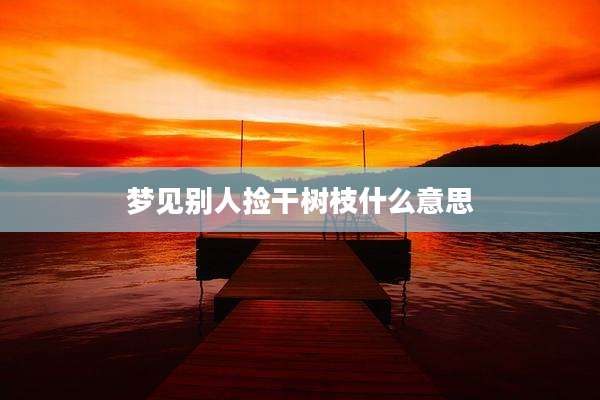 梦见别人捡干树枝什么意思
