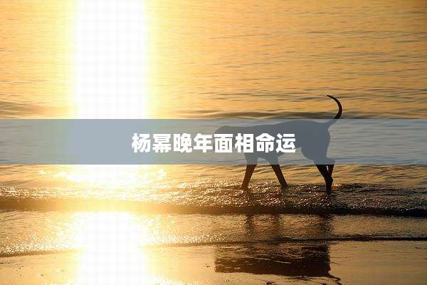 杨幂晚年面相命运