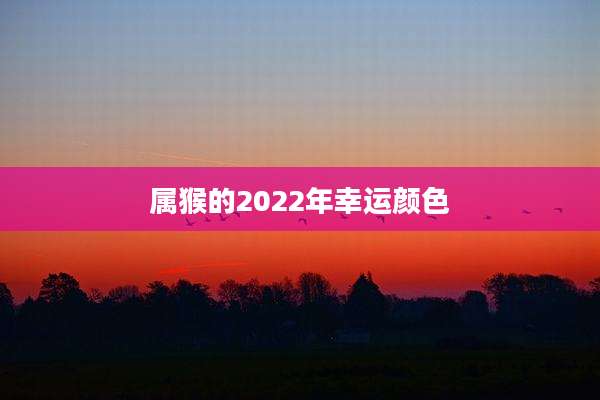 属猴的2022年幸运颜色