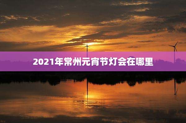 2021年常州元宵节灯会在哪里