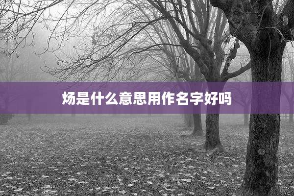 炀是什么意思用作名字好吗