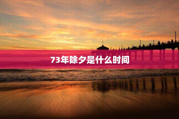 73年除夕是什么时间