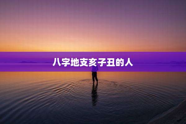 八字地支亥子丑的人