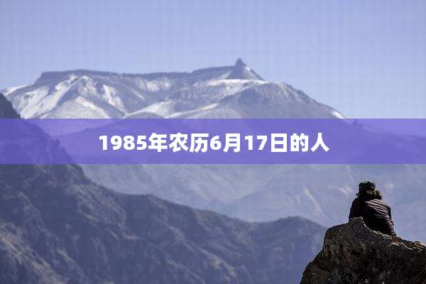 1985年农历6月17日的人
