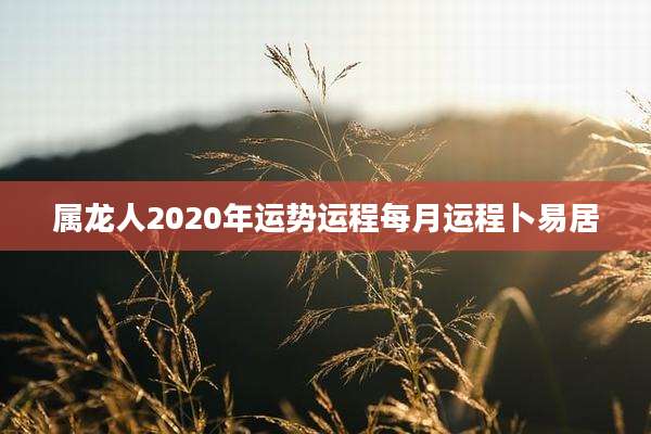 属龙人2020年运势运程每月运程卜易居