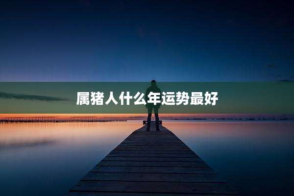 属猪人什么年运势最好