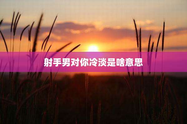 射手男对你冷淡是啥意思