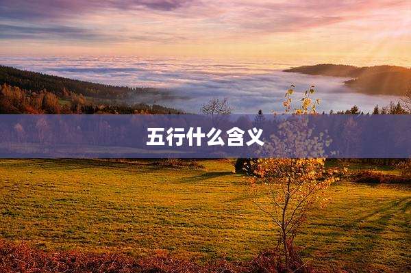 五行什么含义