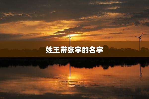 姓王带张字的名字