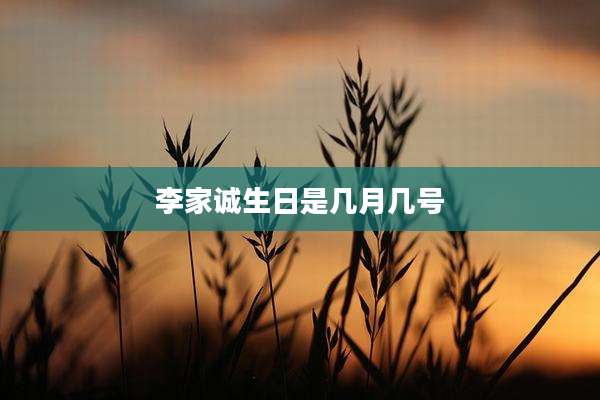 李家诚生日是几月几号