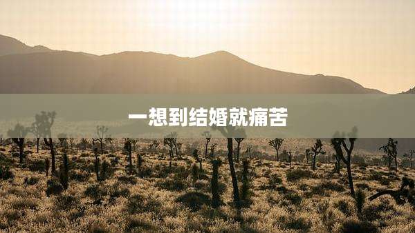 一想到结婚就痛苦