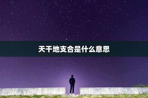 天干地支合是什么意思