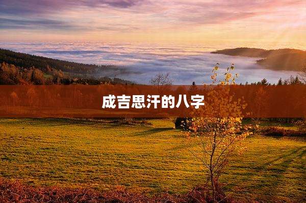 成吉思汗的八字