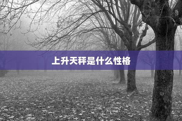 上升天秤是什么性格
