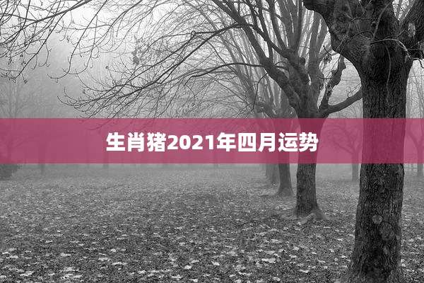 生肖猪2021年四月运势