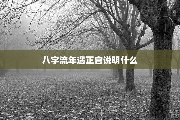 八字流年遇正官说明什么
