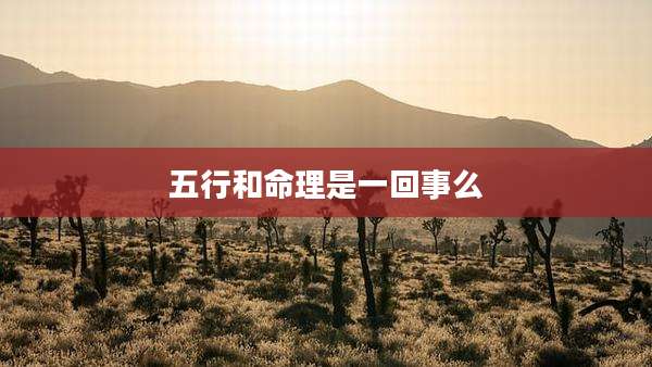 五行和命理是一回事么