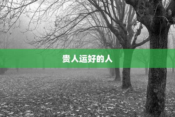 贵人运好的人