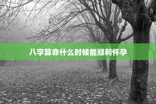 八字算命什么时候能顺利怀孕