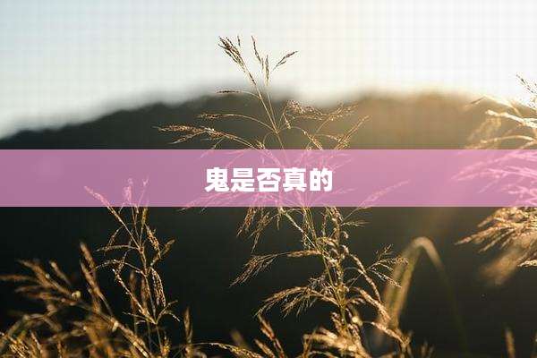 鬼是否真的