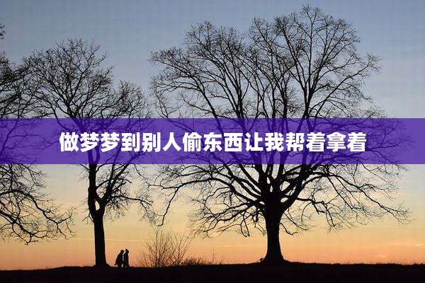 做梦梦到别人偷东西让我帮着拿着