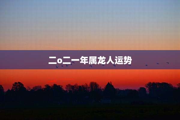 二o二一年属龙人运势