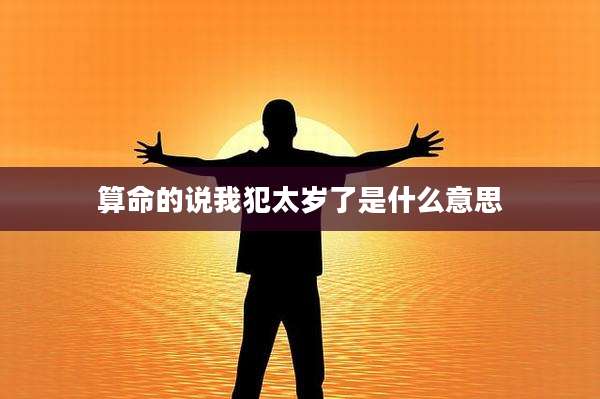 算命的说我犯太岁了是什么意思