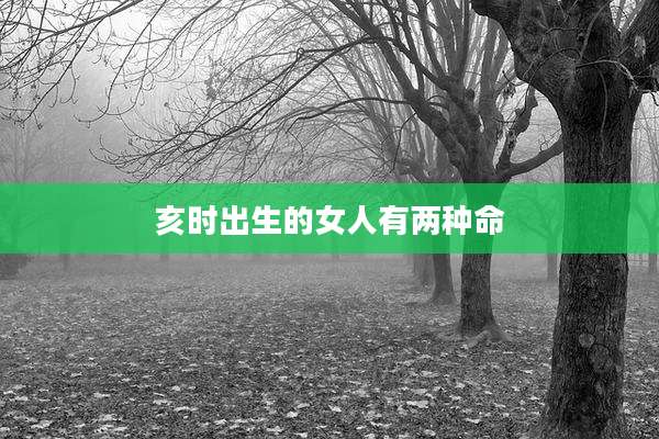 亥时出生的女人有两种命