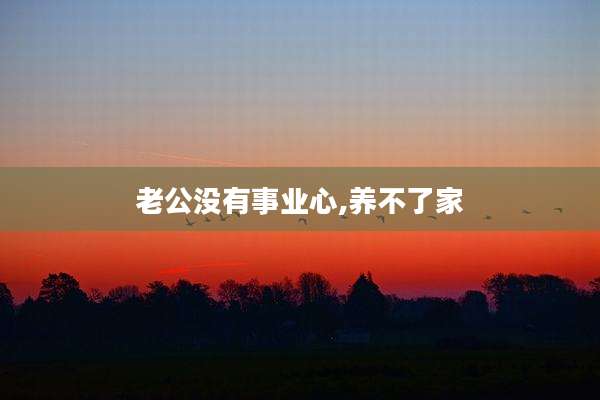 老公没有事业心,养不了家