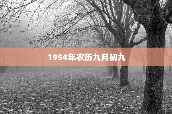 1954年农历九月初九
