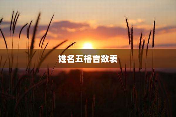 姓名五格吉数表