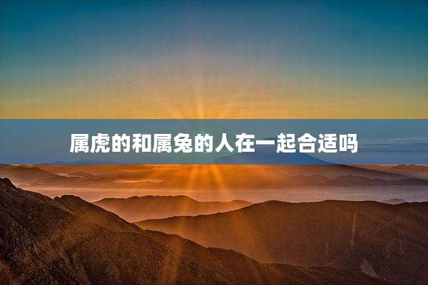 属虎的和属兔的人在一起合适吗