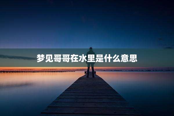 梦见哥哥在水里是什么意思