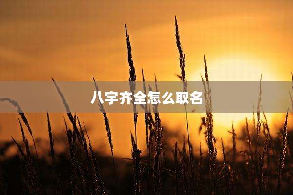 八字齐全怎么取名