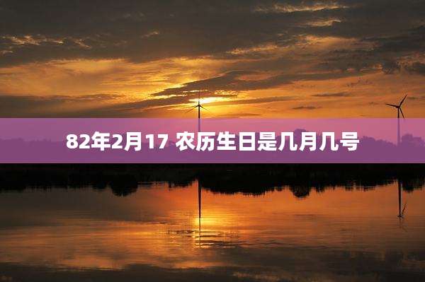 82年2月17 农历生日是几月几号