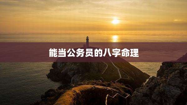 能当公务员的八字命理