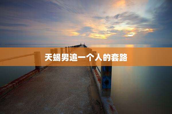 天蝎男追一个人的套路