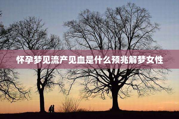 怀孕梦见流产见血是什么预兆解梦女性