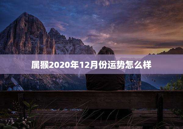 属猴2020年12月份运势怎么样