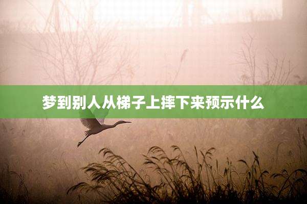 梦到别人从梯子上摔下来预示什么