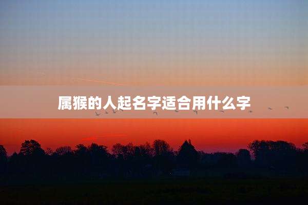 属猴的人起名字适合用什么字