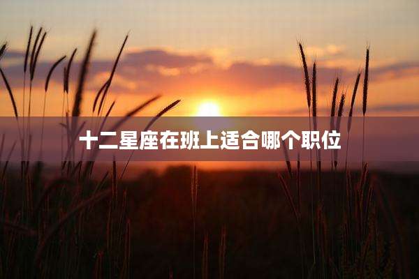 十二星座在班上适合哪个职位