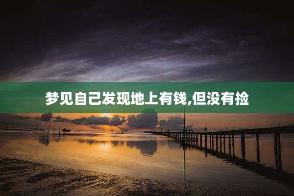 梦见自己发现地上有钱,但没有捡