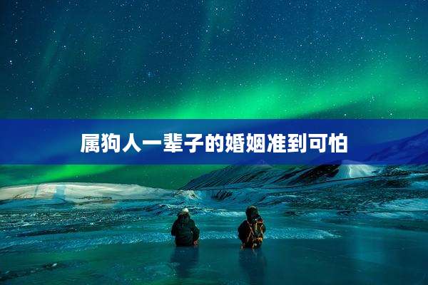 属狗人一辈子的婚姻准到可怕